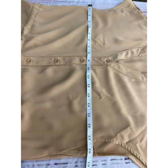 Spring Seaon Button Down Peplum Top Womens XS Chiffon Cinch Waist V Neck - Picture 4 of 7